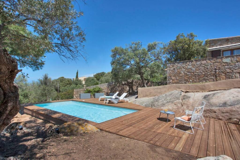 Villa Bodri, Maison En Pierre Avec Vue Mer Et Piscine Chauffee L'Ile-Rousse  Exterior photo